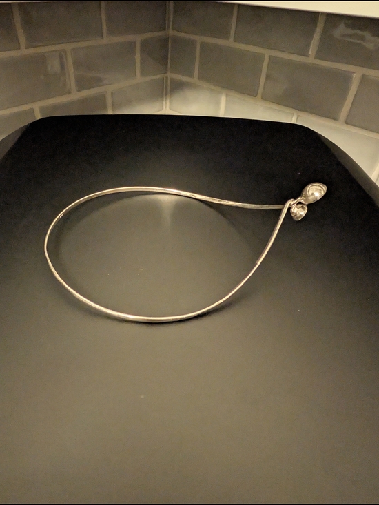 Silver Choker Necklace With Black Onyx - Picture 5 of 15